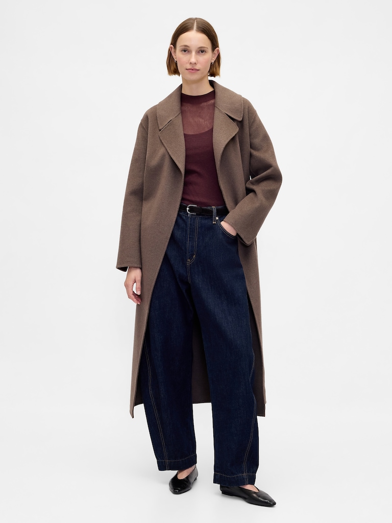 High-Neck Sheer Sweater