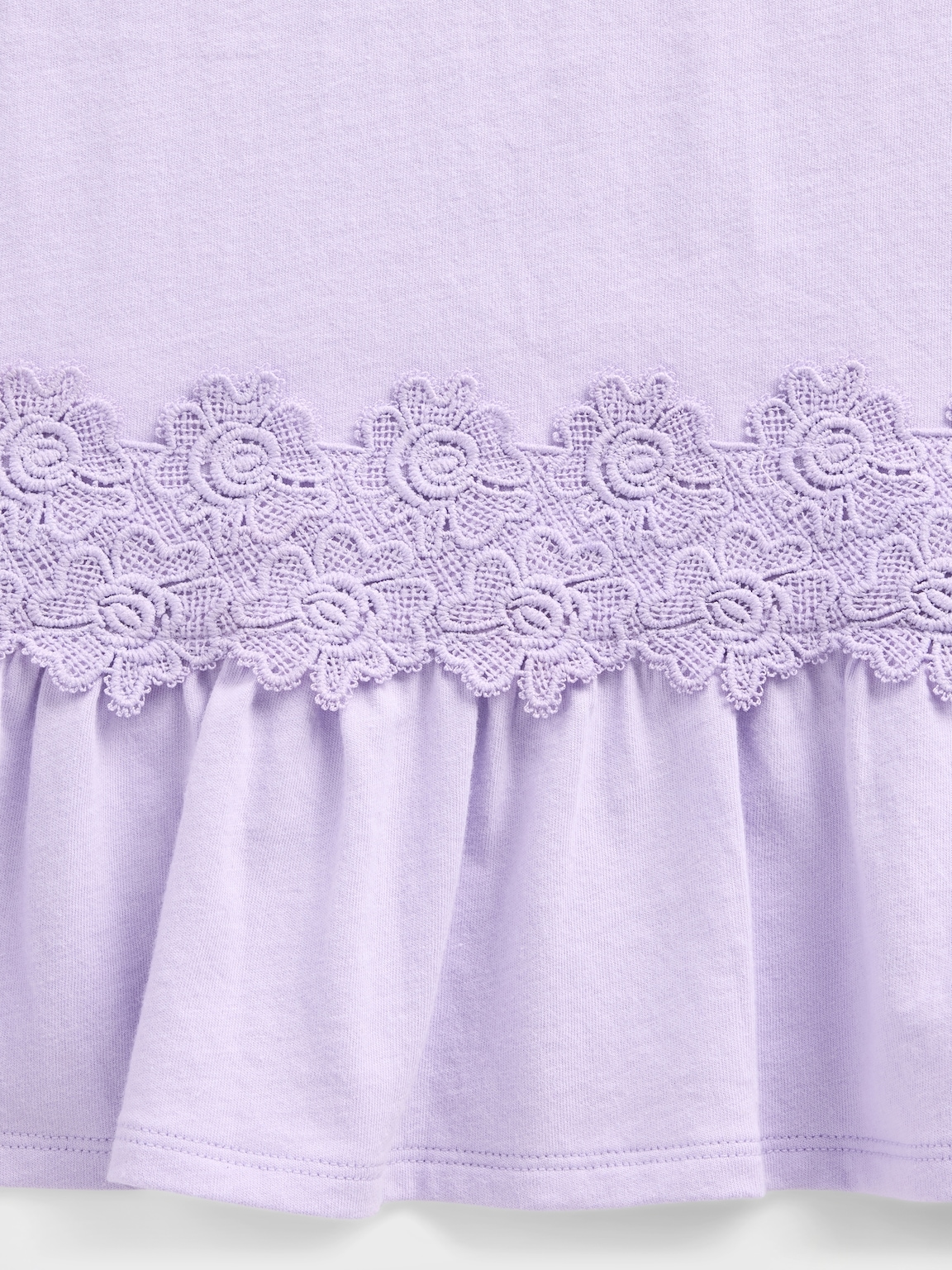 Kids Lace-Trim Peplum T-Shirt