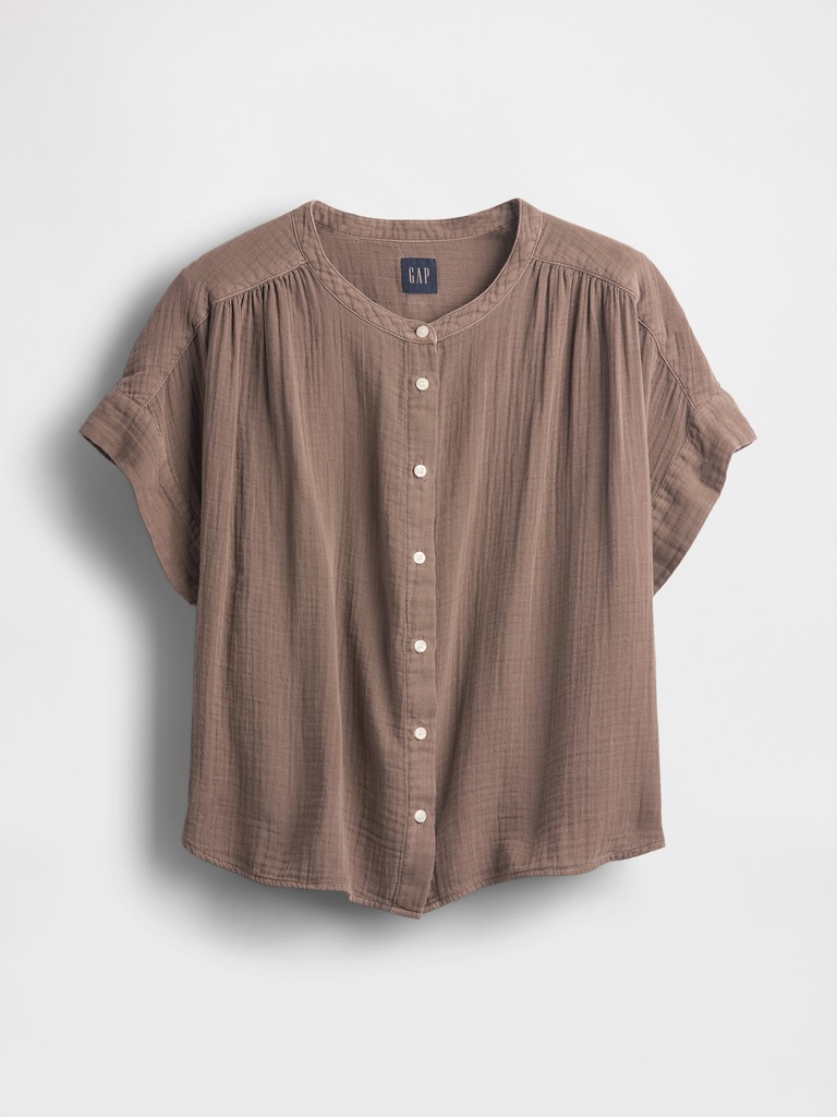 Cotton Gauze Dolman Shirt