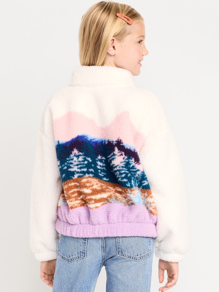 Oversized Sherpa Zip Jacket for Girls