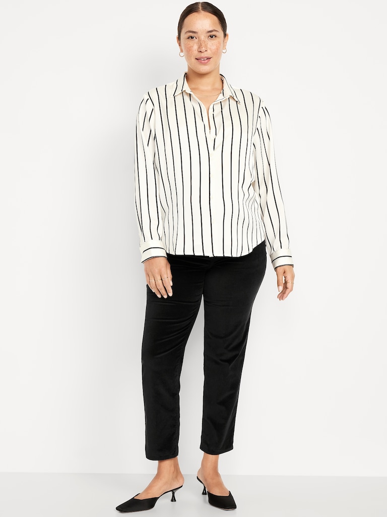 Maternity Full-Panel OG Straight Velvet Pants