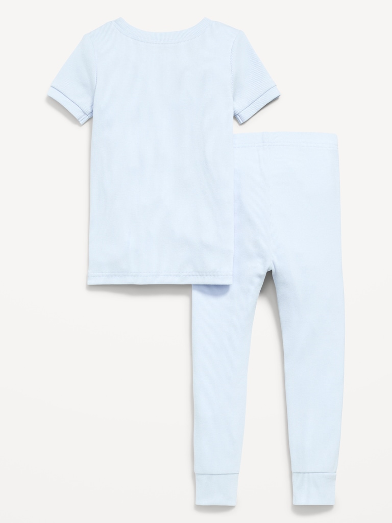 Snug-Fit Ribbed Pajama Set for Toddler & Baby