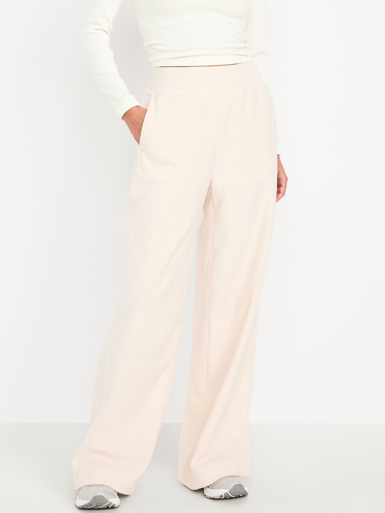 Extra High-Waisted Microfleece Wide-Leg Sweatpants