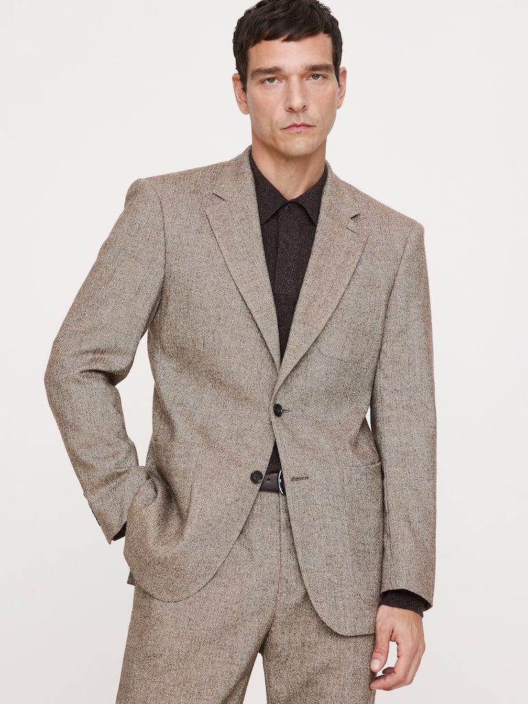 Italian Herringbone Suit Jacket