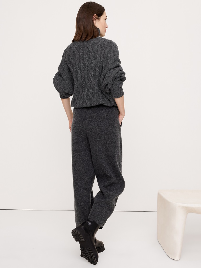 Merino-Cotton Barrel Sweater Pant