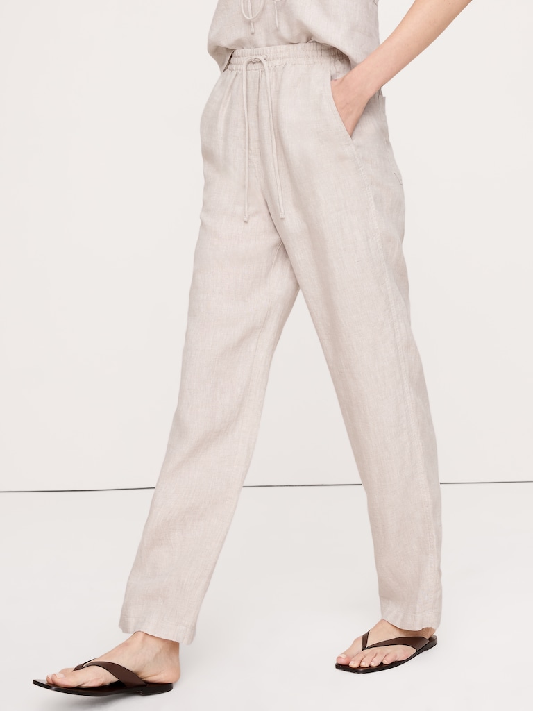 The Getaway Straight-Leg Pull-On Pant in Linen