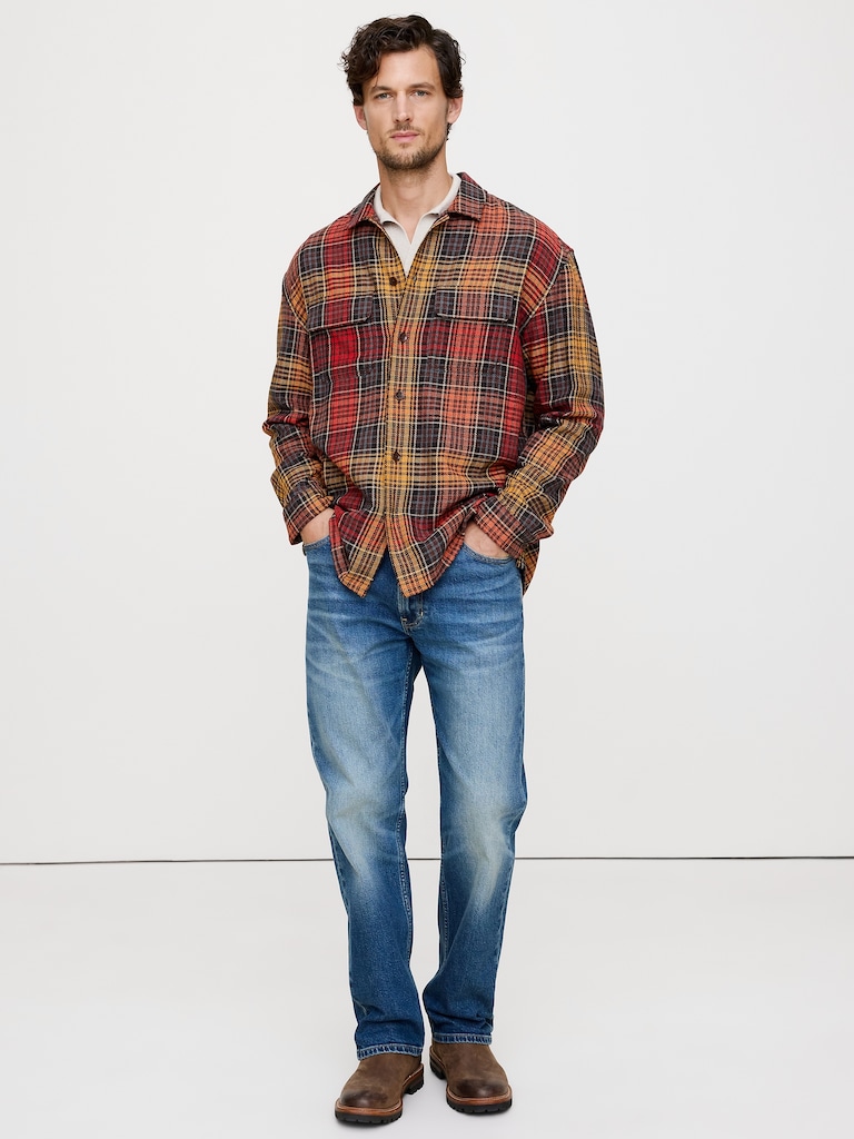 Relaxed-Fit Plaid Cotton Overshirt