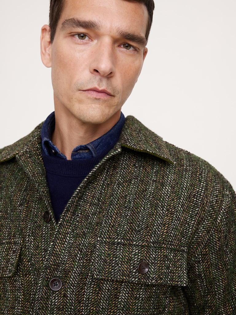 Relaxed-Fit Heavy Overshirt with Wool