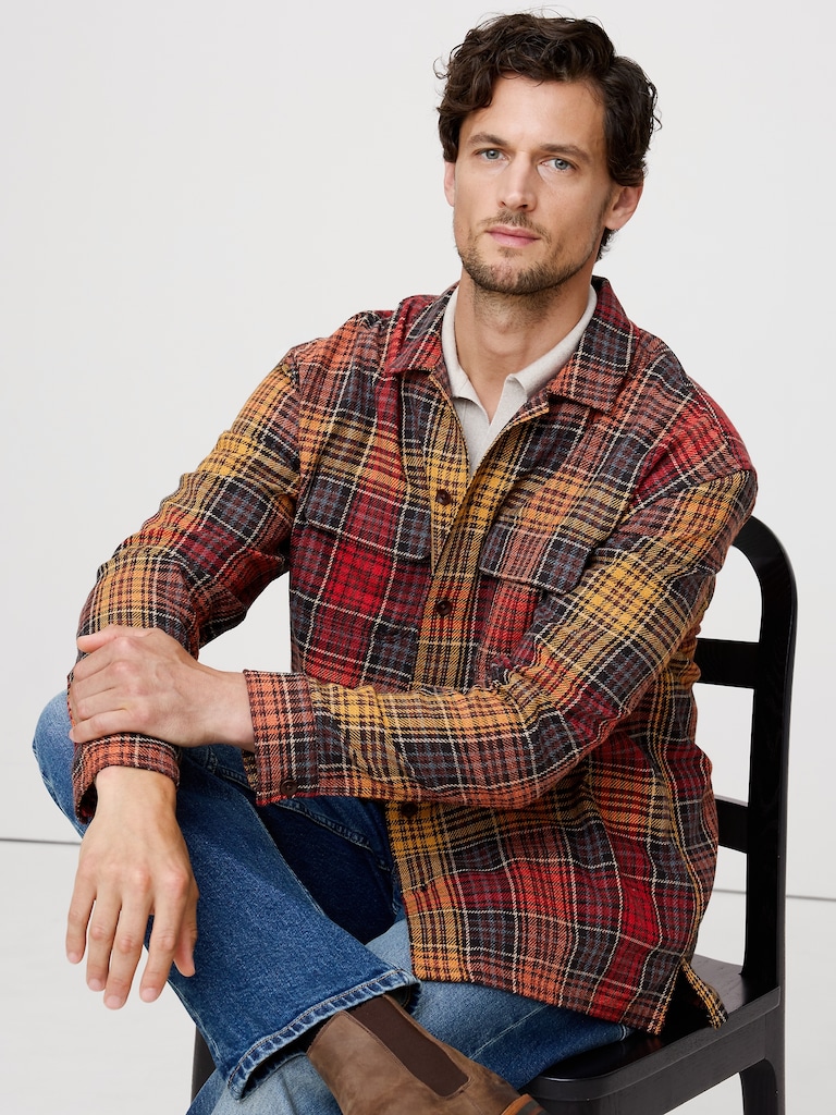 Relaxed-Fit Plaid Cotton Overshirt