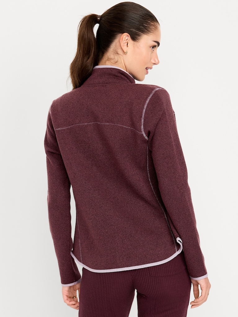 Fitted Sweater Fleece Zip Jacket