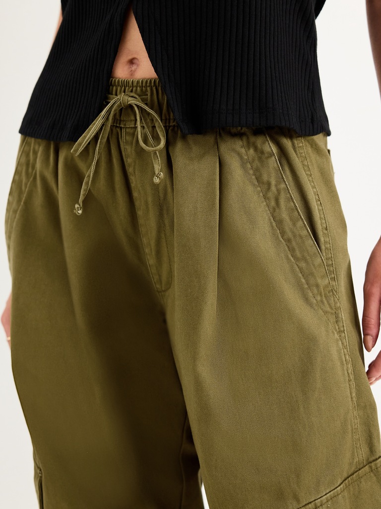 Pantalon coupe baril à taille élastique