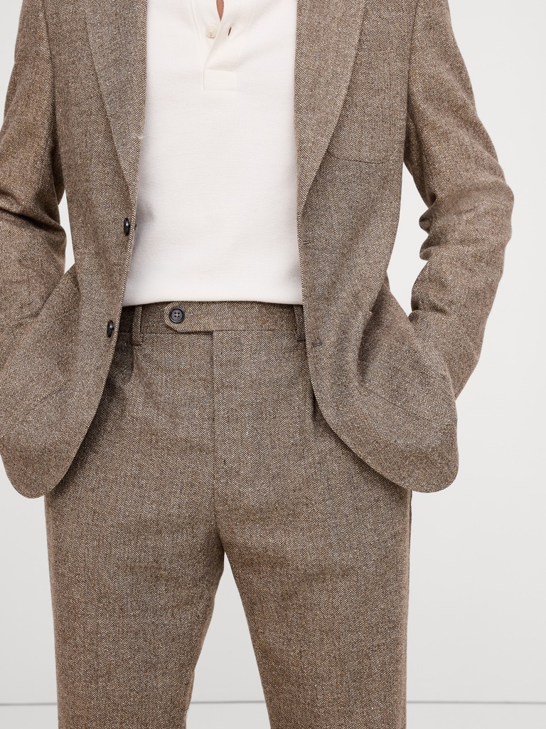 Italian Herringbone Suit Pant