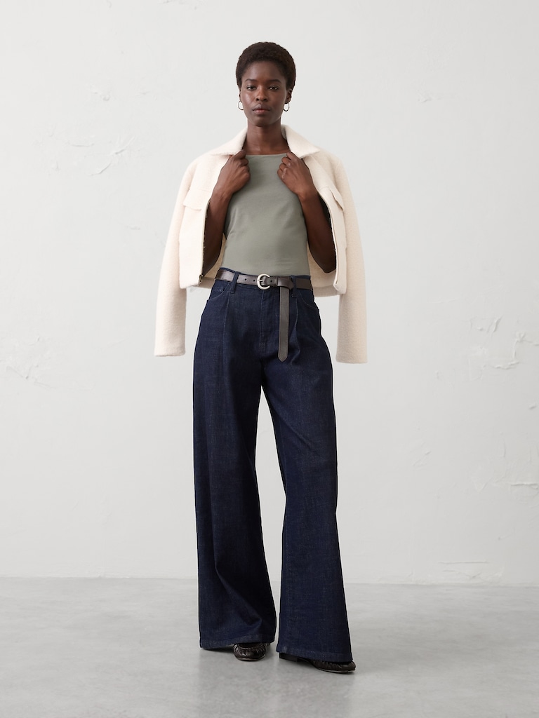 Soft Stretch Elbow-Sleeve Top