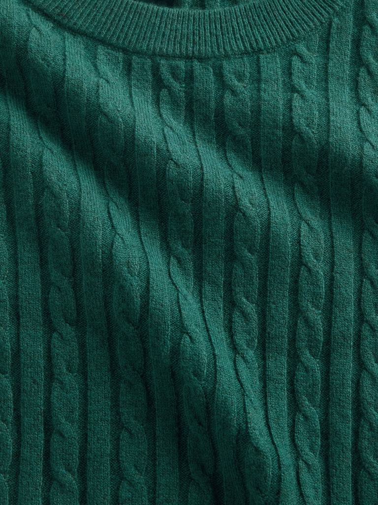 CashSoft Cable-Knit Crewneck Sweater