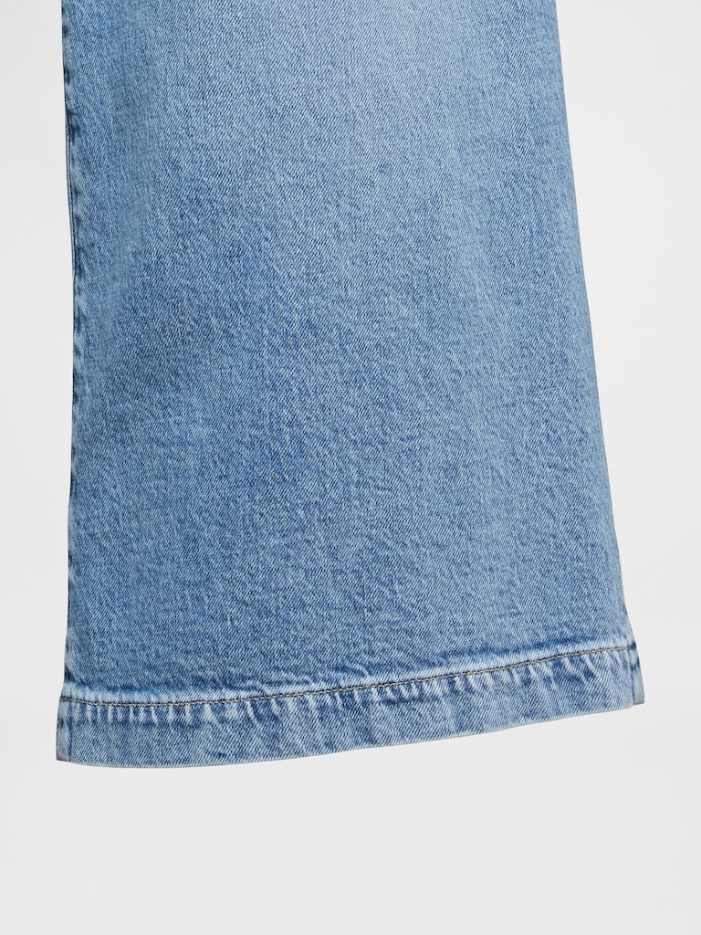 High Rise Denim Culotte Jeans