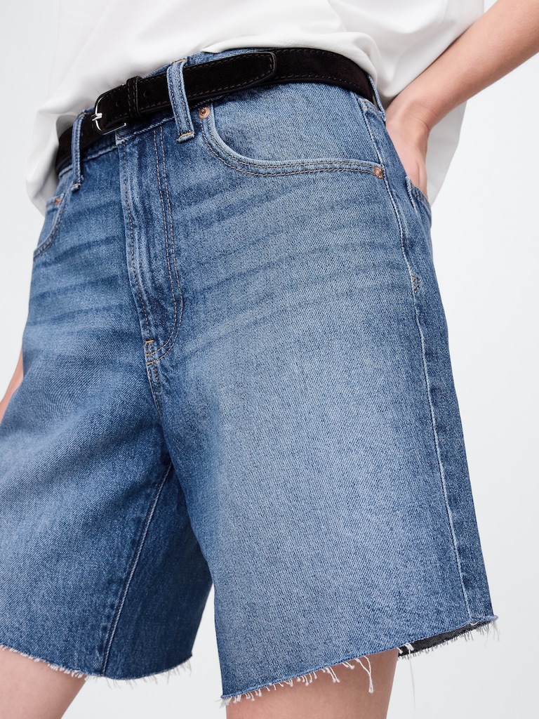 8" Mid Rise '90s Loose Denim Bermuda Shorts