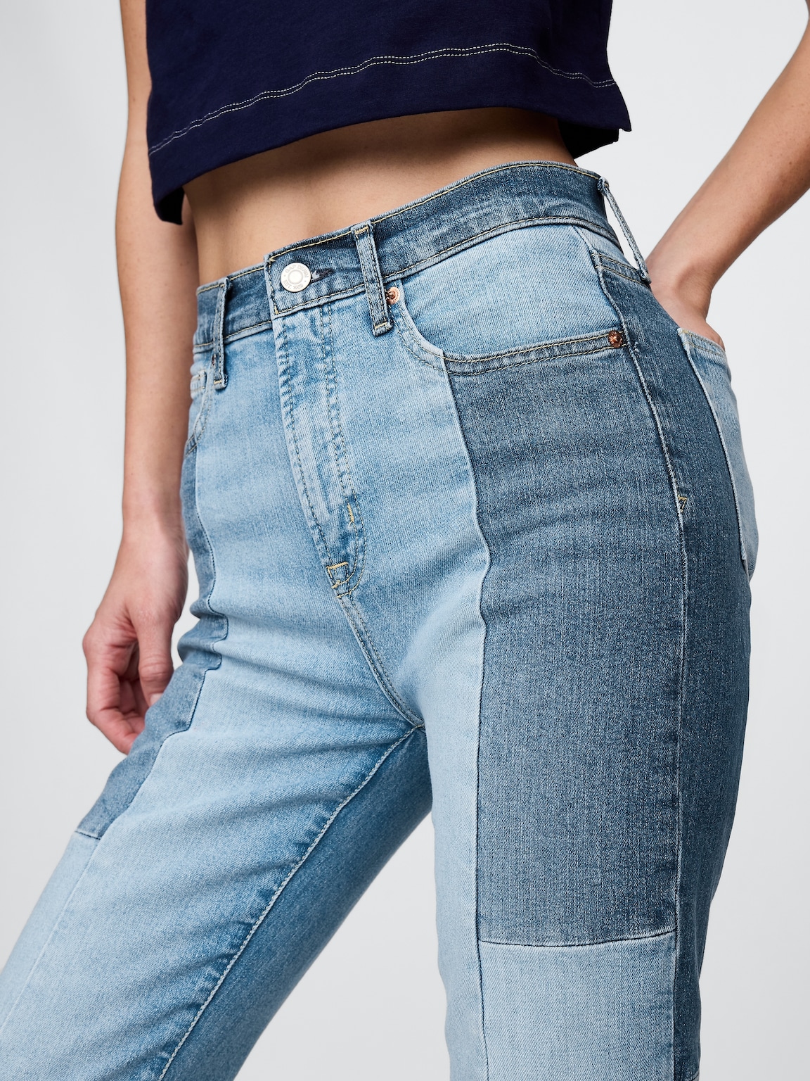 High Rise Patchwork '70s Flare Jeans