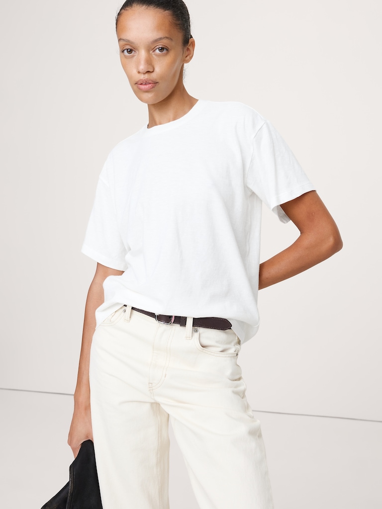 Cotton Slub Boyfriend T-Shirt