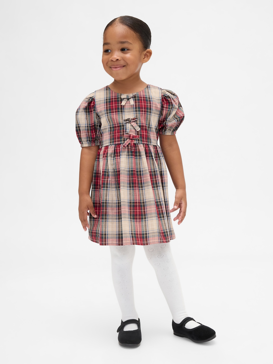 Baby & Toddler Puff-Sleeve Bow Dress
