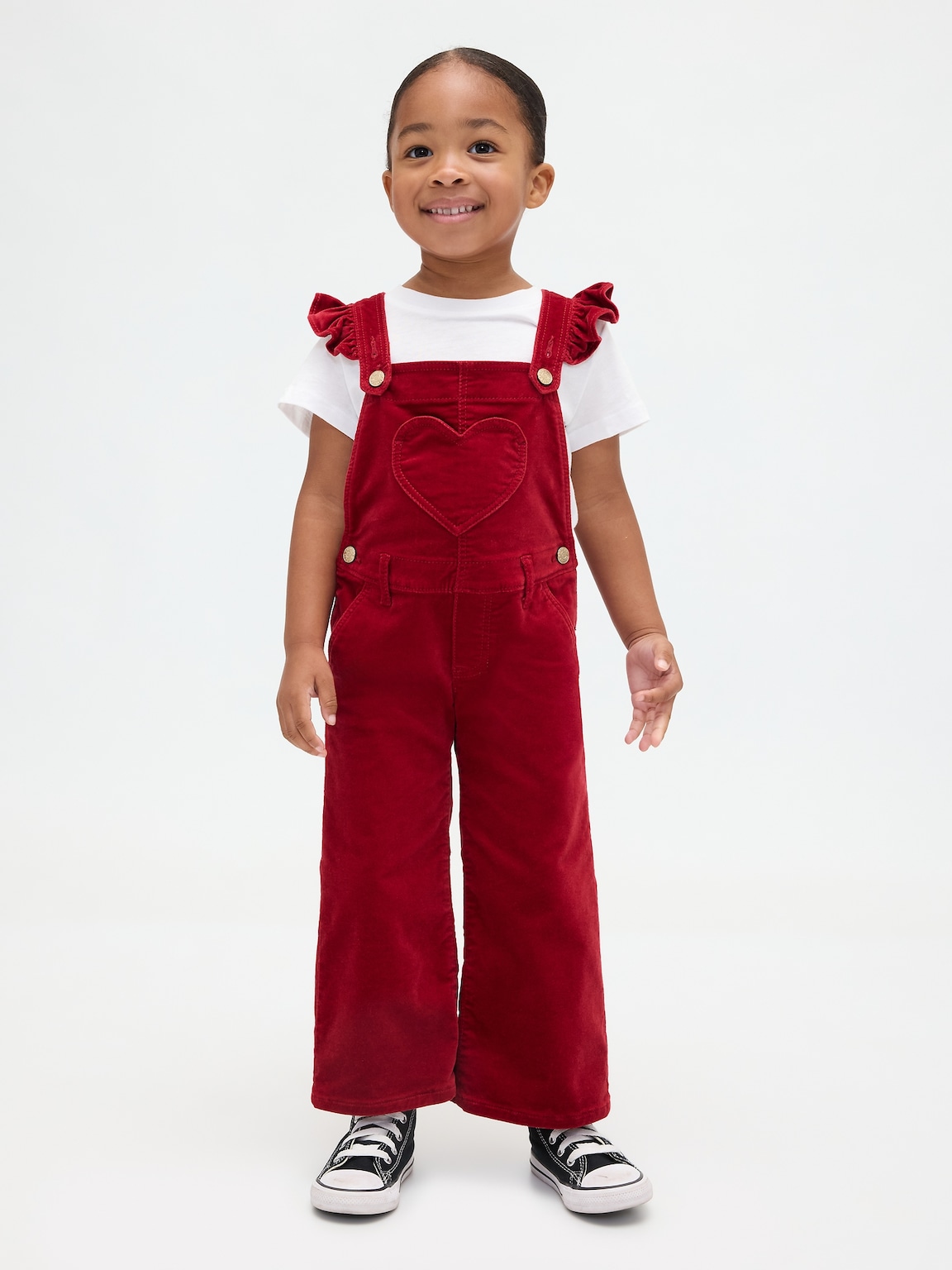 Baby & Toddler Velvet Heart Overalls