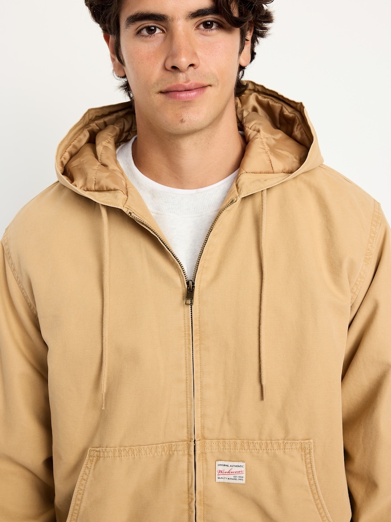 Oversized Canvas Full-Zip Hoodie