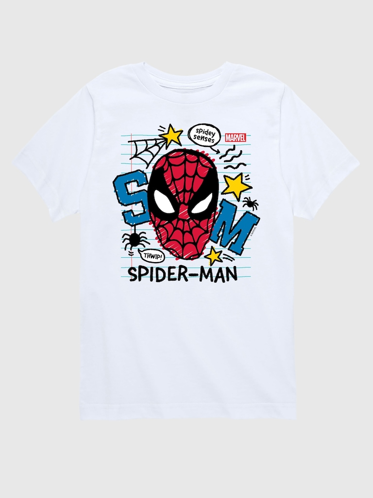 Toddler Marvel Scribbled Spider-Man Short Sleeve Graphic Tee