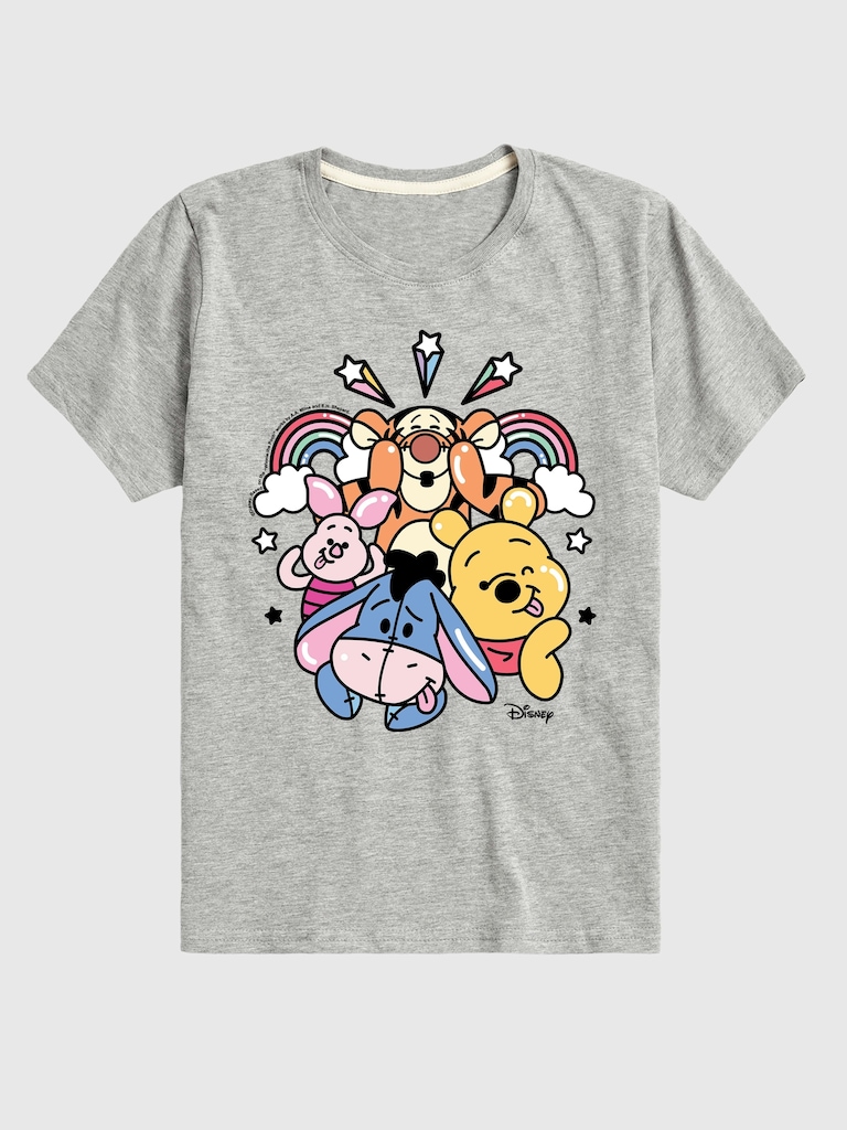 Toddler Winnie the Pooh and Friends Rainbow and Stars Short Sleeve Graphic Tee