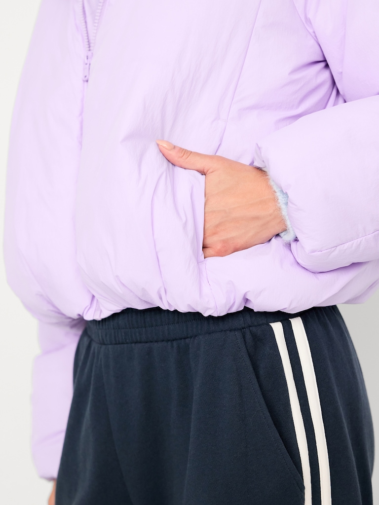 Water-Resistant Bubble-Hem Hooded Puffer Jacket