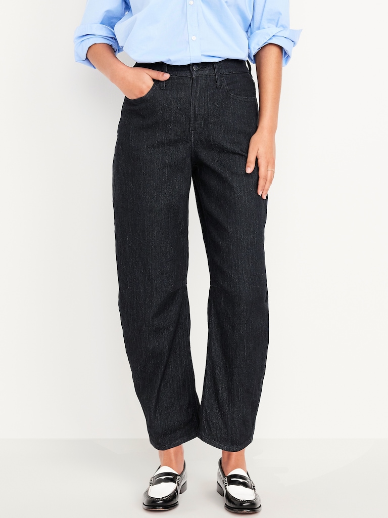 High-Waisted Wow Barrel Ankle Jeans