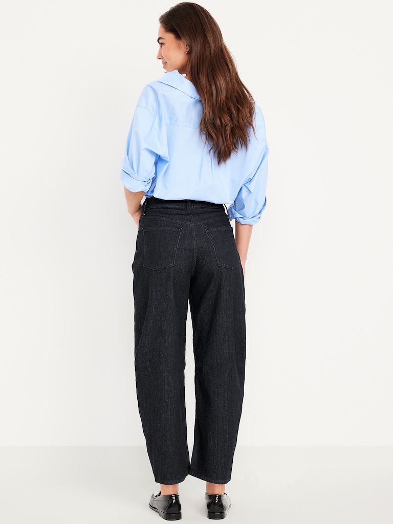 High-Waisted Wow Barrel Ankle Jeans