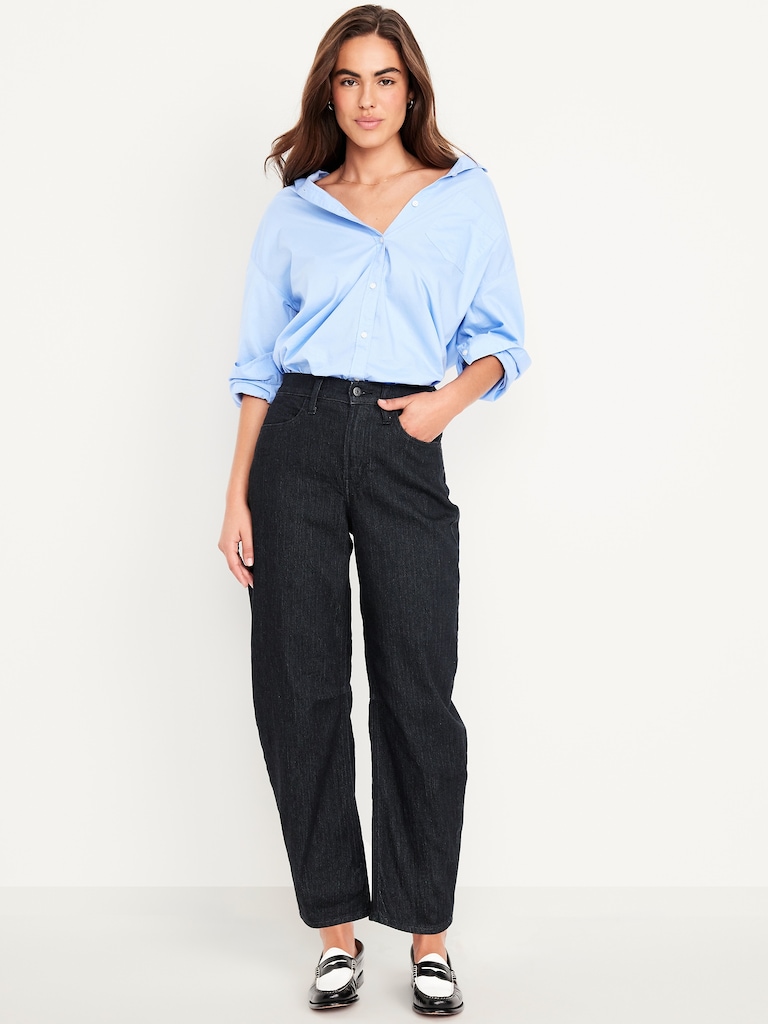High-Waisted Wow Barrel Ankle Jeans