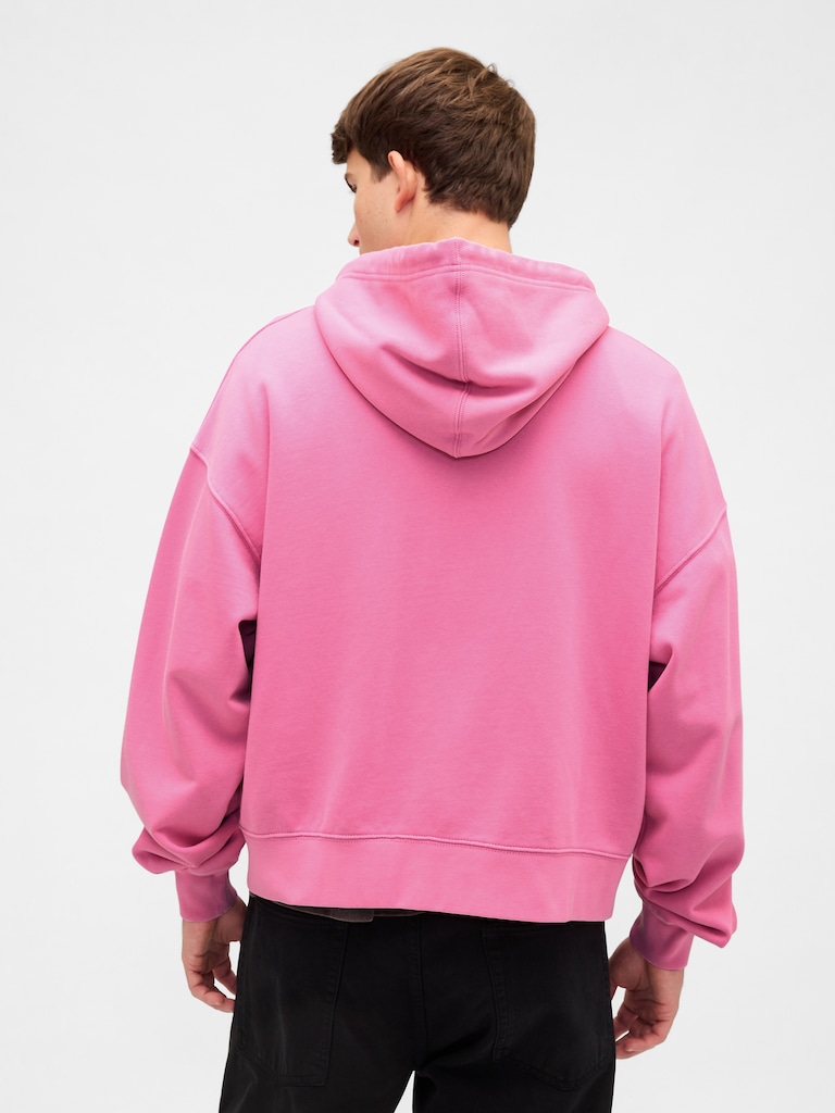 Heavyweight Oversized Crop Zip Hoodie