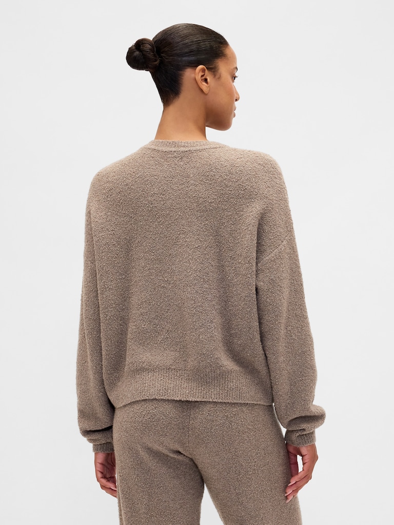 CashSoft Boucle Relaxed Crewneck Top