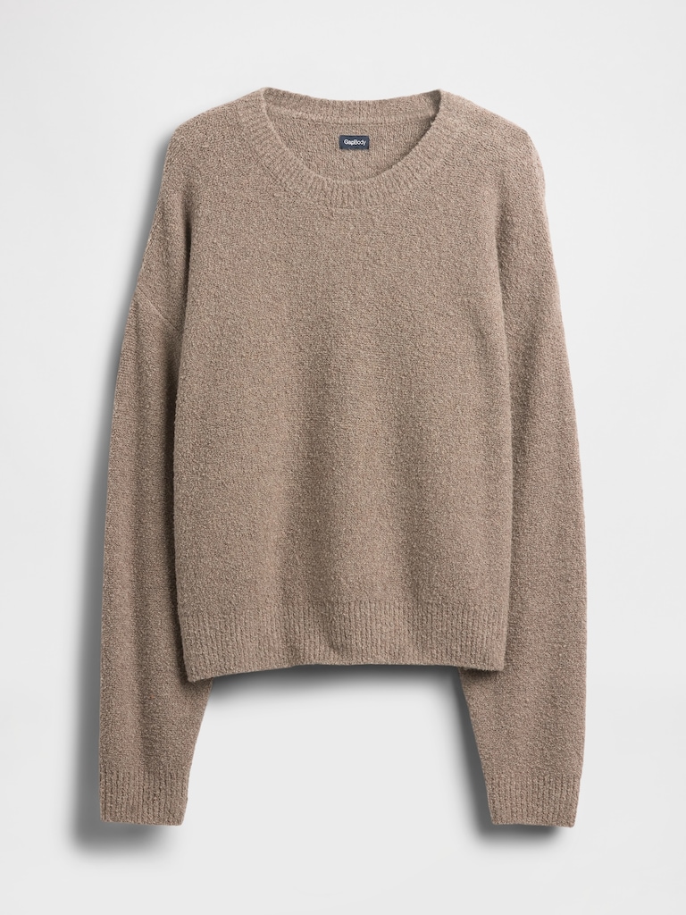 CashSoft Boucle Relaxed Crewneck Top