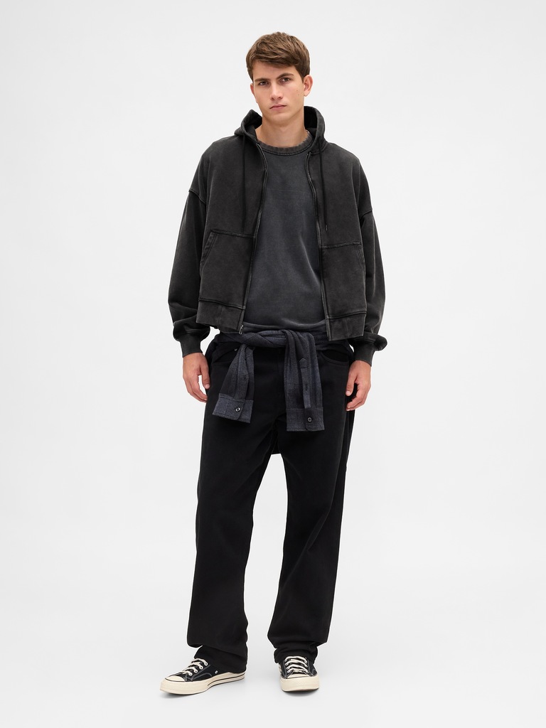 Heavyweight Oversized Crop Zip Hoodie