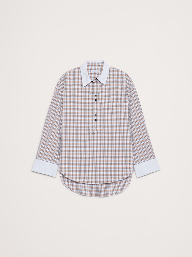 Oversized Cotton Poplin Banker Shirt