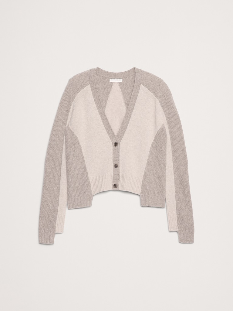 Cashmere Mixed-Stitch Cardigan