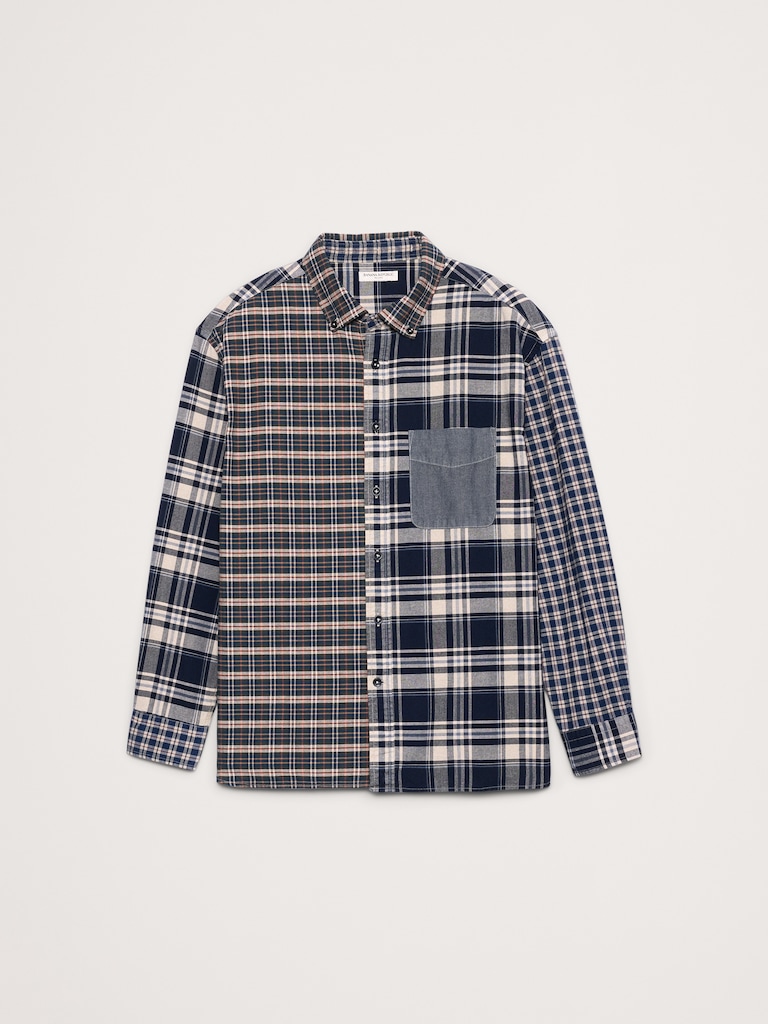 Relaxed-Fit Patchwork Oxford Shirt