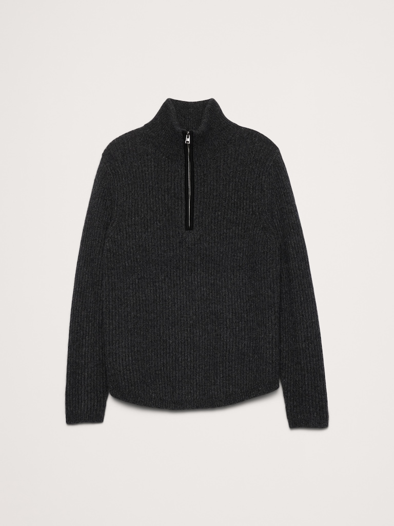 Alpaca-Wool Blend Quarter-Zip Sweater