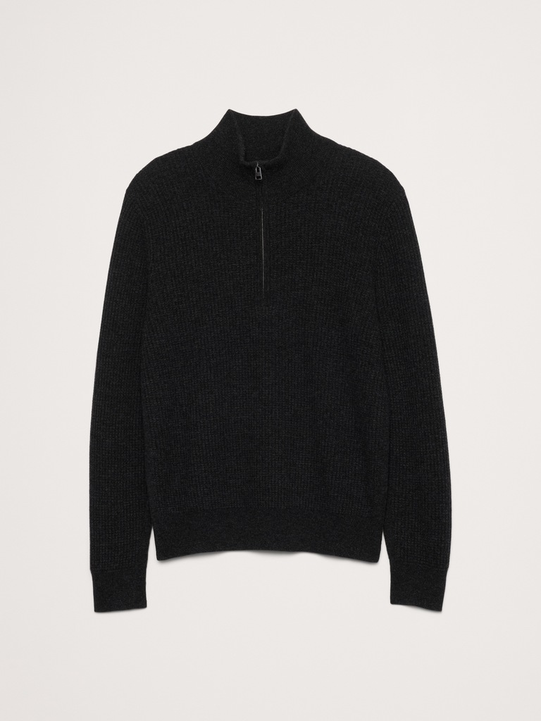 Italian Merino-Cashmere Quarter-Zip Sweater