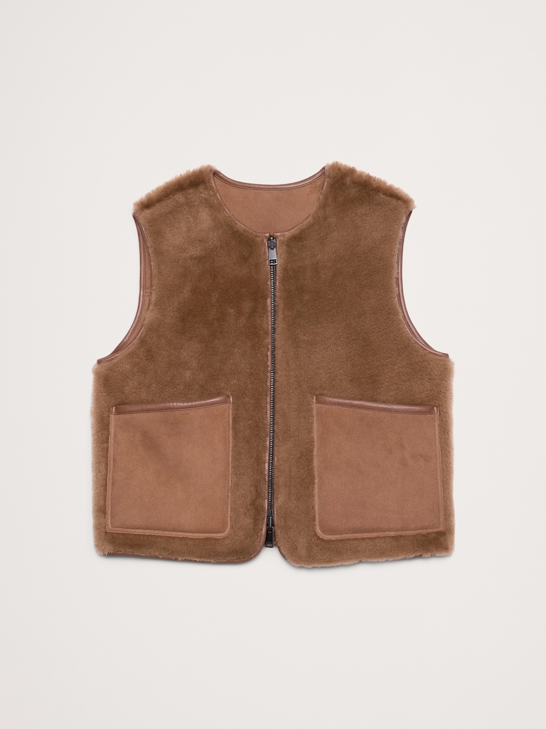 Reversible Shearling Vest