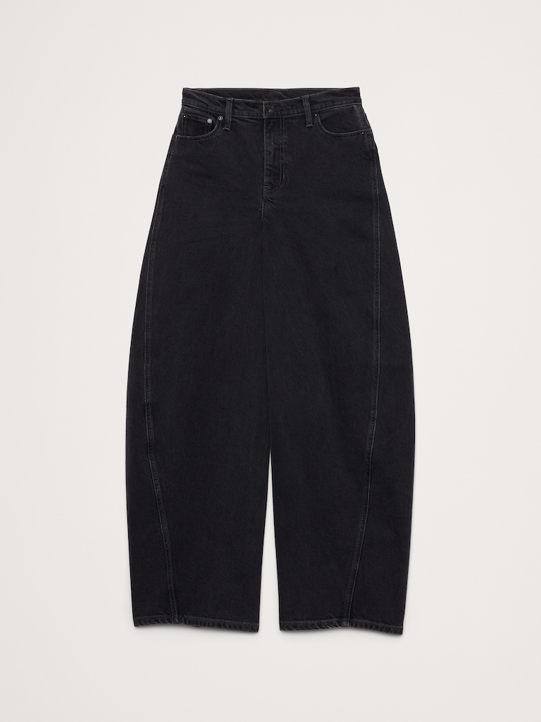 High-Rise Loose Barrel Jean
