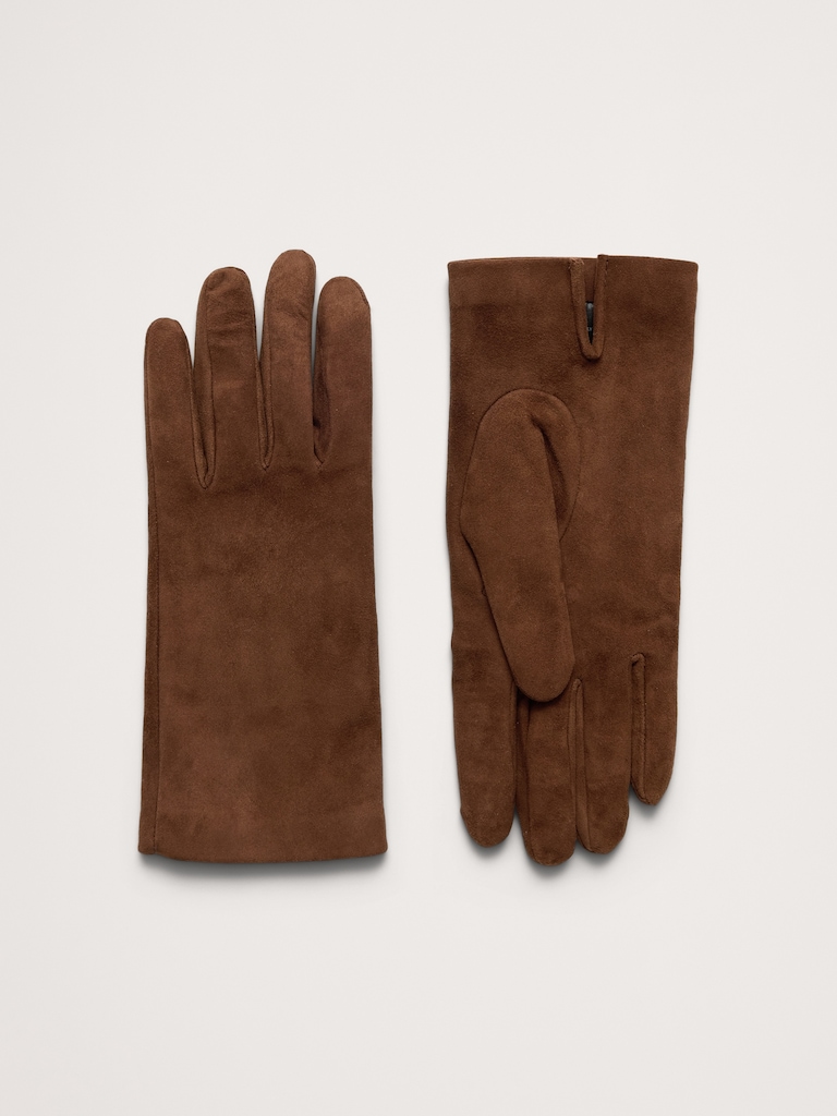 Italian Suede Cashmere-Lined Gloves