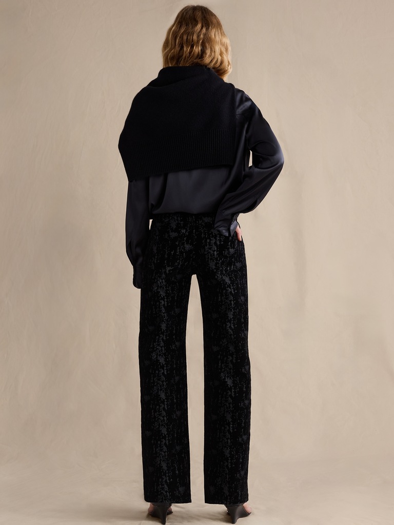 Mid-Rise 90S Loose Flocked Jean