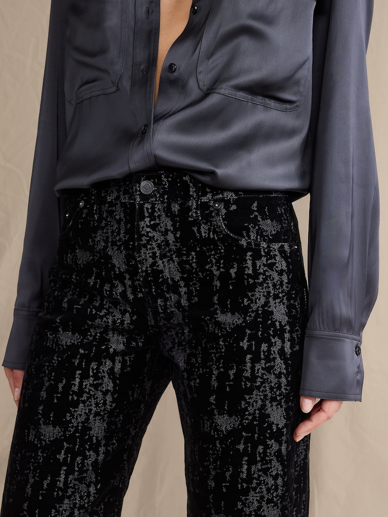 Mid-Rise 90S Loose Flocked Jean