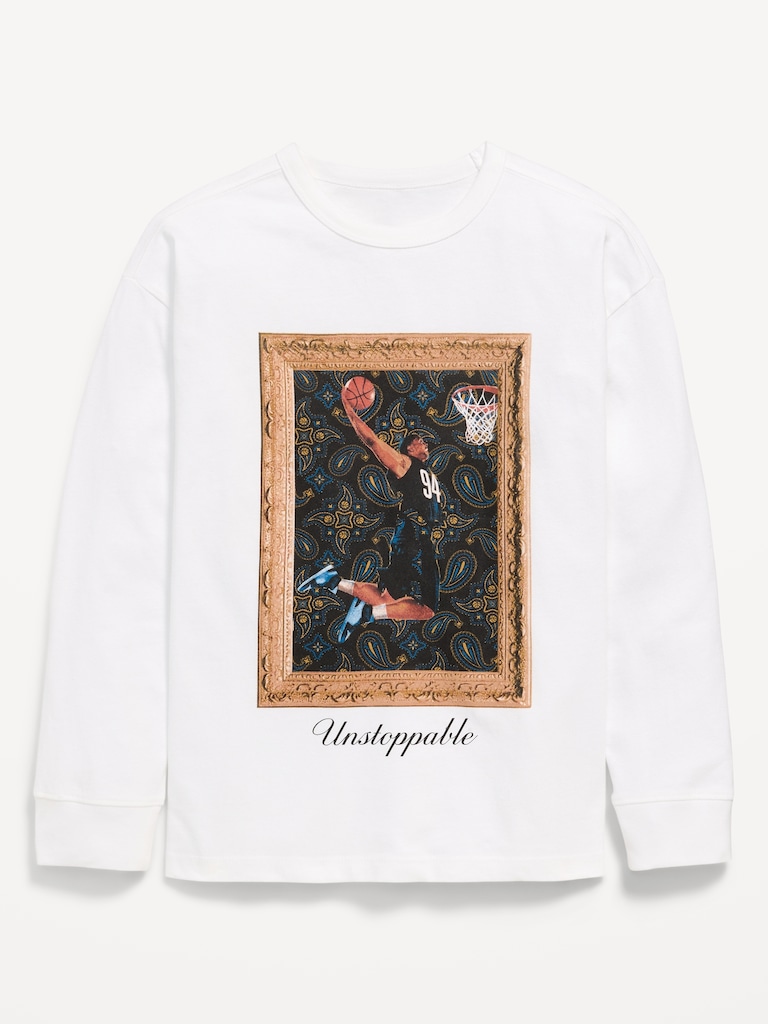 Oversized Long-Sleeve Graphic T-Shirt for Boys