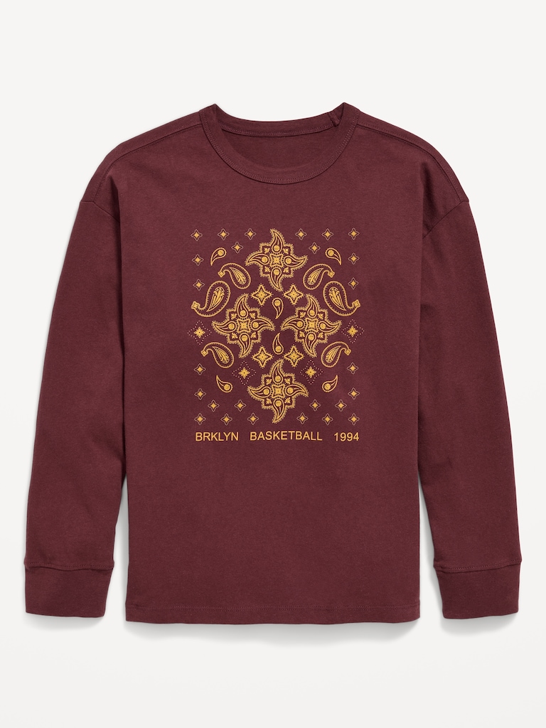 Oversized Long-Sleeve Graphic T-Shirt for Boys