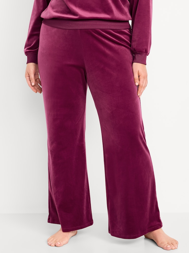 High-Waisted Velour Flare Lounge Pants