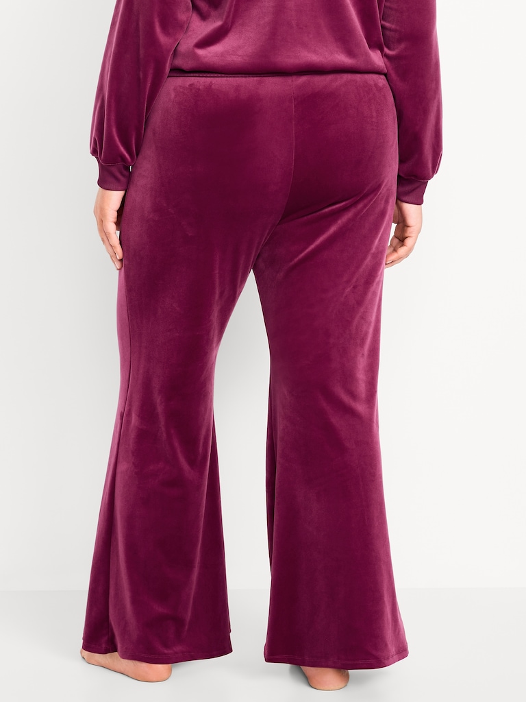 High-Waisted Velour Flare Lounge Pants