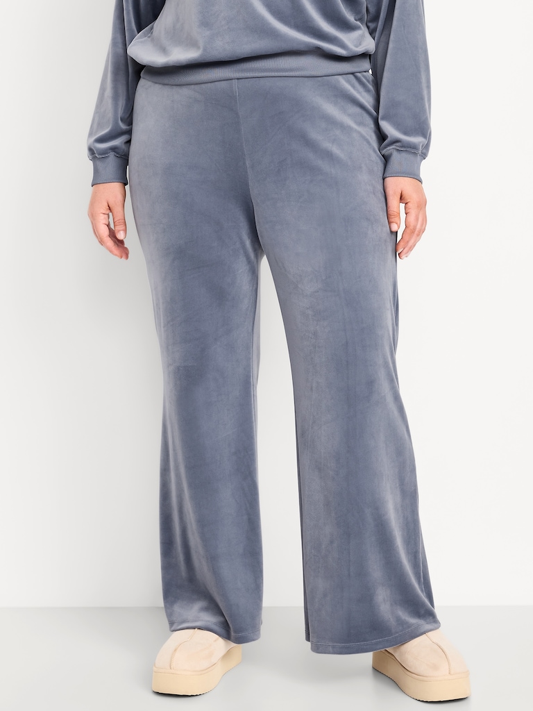 High-Waisted Velour Flare Lounge Pants